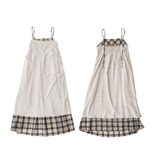 Rope&rsquo;Picnic「【一部店舗限定】マドラスチェックボイルシアーキャミワンピース」|ワンピース|