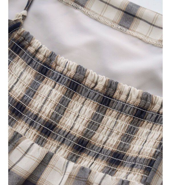 Rope&rsquo;Picnic「【一部店舗限定】マドラスチェックボイルシアーキャミワンピース」|ワンピース|
