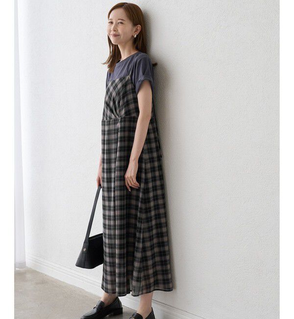 Rope&rsquo;Picnic「【一部店舗限定】マドラスチェックボイルシアーキャミワンピース」|ワンピース|