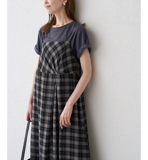 Rope&rsquo;Picnic「【一部店舗限定】マドラスチェックボイルシアーキャミワンピース」|ワンピース|