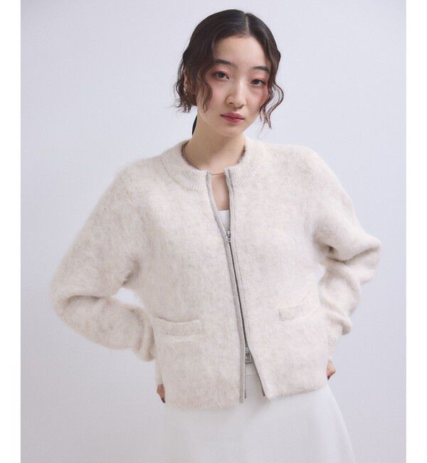 ADAM ET ROPE'「【WEB限定】フラッフィージップショートカーディガン」|カーディガン|