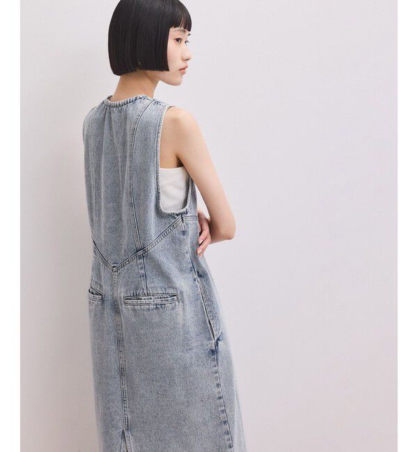 ADAM ET ROPE'「【WEB限定】ドロストネックデニムワンピース」|ワンピース|