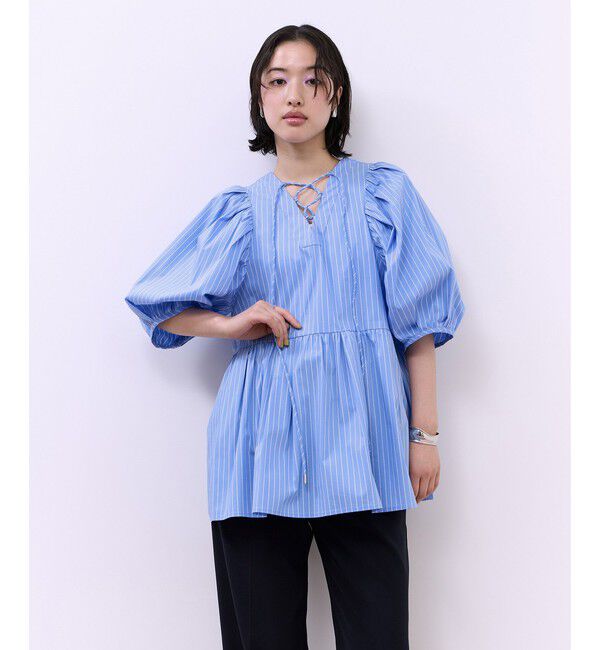 ADAM ET ROPE'「【WEB限定】2WAYバルーンスリーブチュニック」|シャツ・ブラウス|