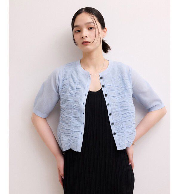 ADAM ET ROPE'「【WEB限定】シアーシャーリングカーディガン」|カーディガン|