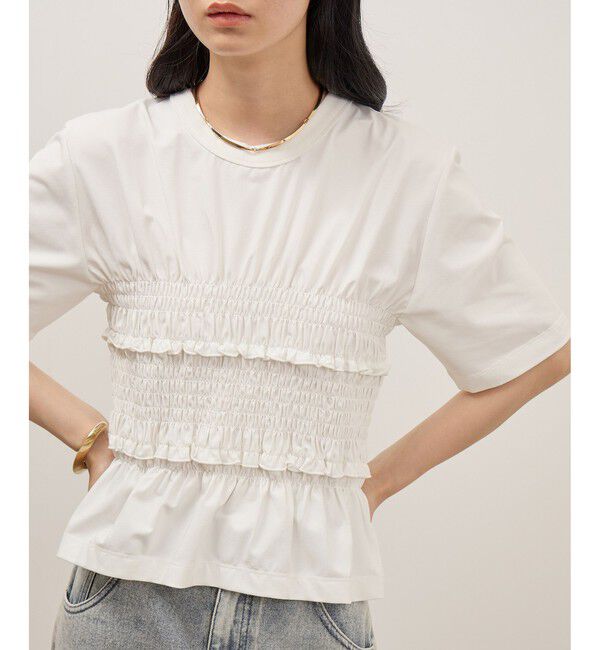 ADAM ET ROPE'「ロゴシャーリングTEE/接触冷感/UVカット/防シワ/遮熱」|Tシャツ・カットソー|ホワイト(10)