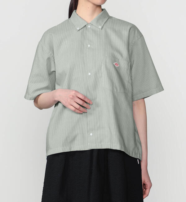 DANTON「DANTON | ポリオックスフォード 半袖ボタンダウンシャツ WOMEN」|シャツ・ブラウス|GREEN系1