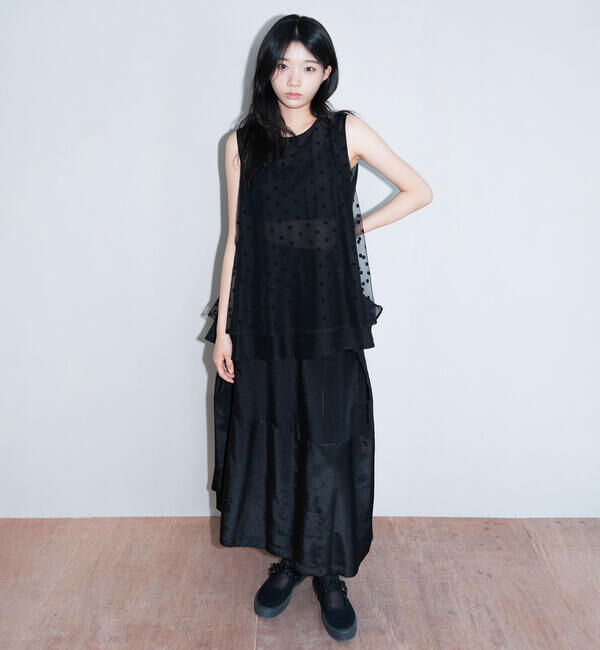  「eunoia｜レイヤード ドットノースリーブブラウス WOMEN」|シャツ・ブラウス|