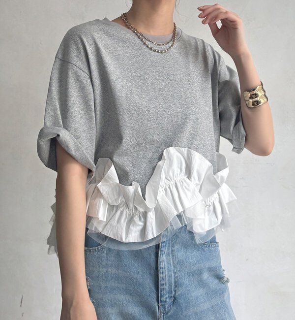  「【WEB限定】裾フリルTEE」|Tシャツ・カットソー|