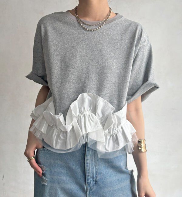 「【WEB限定】裾フリルTEE」|Tシャツ・カットソー|