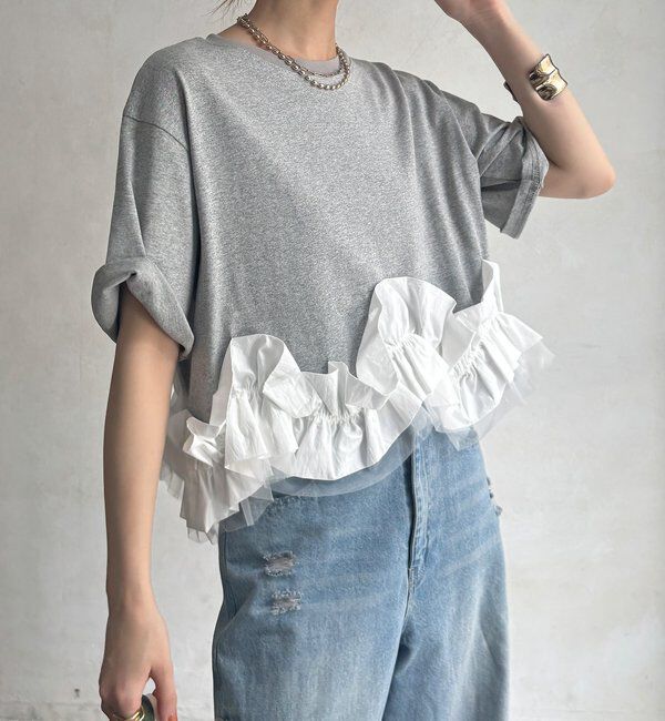  「【WEB限定】裾フリルTEE」|Tシャツ・カットソー|