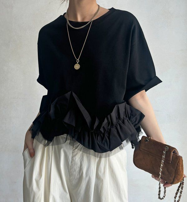  「【WEB限定】裾フリルTEE」|Tシャツ・カットソー|