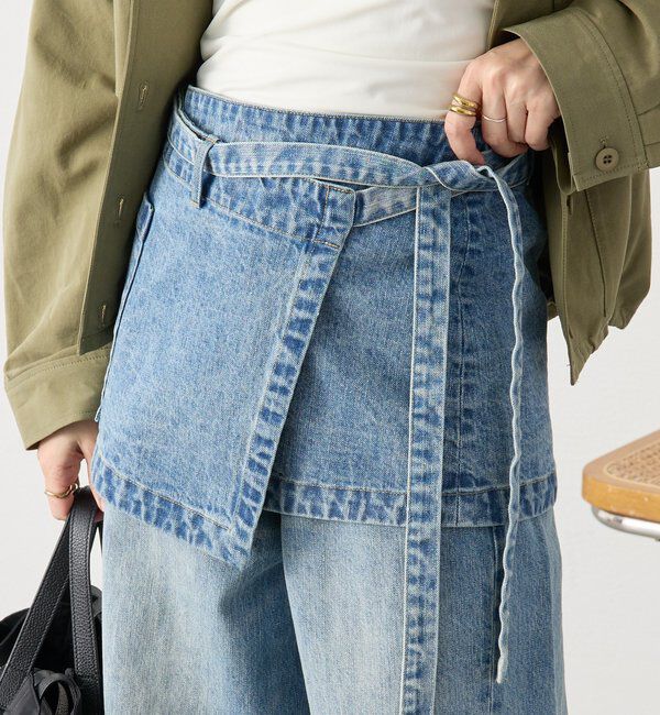  「【A・MONN】【サイズ調整可能/レイヤードアイテム】DENIM apron」|デニム|