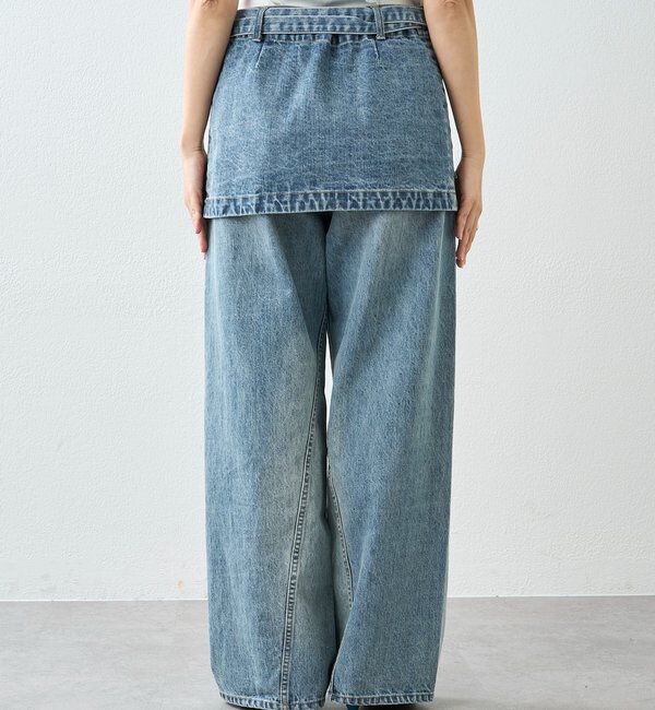  「【A・MONN】【サイズ調整可能/レイヤードアイテム】DENIM apron」|デニム|