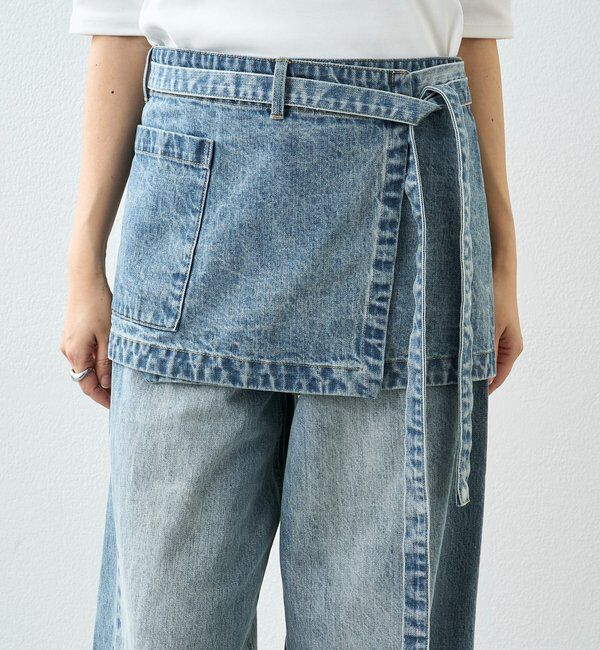  「【A・MONN】【サイズ調整可能/レイヤードアイテム】DENIM apron」|デニム|
