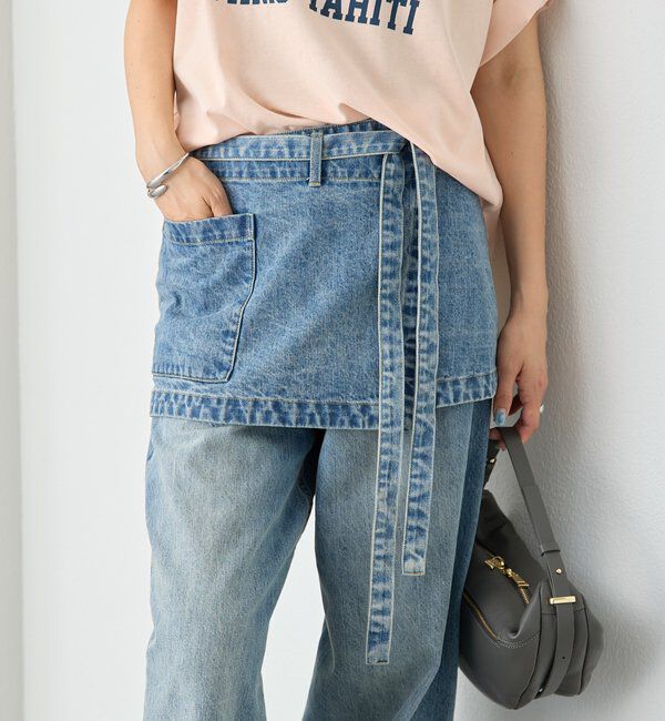  「【A・MONN】【サイズ調整可能/レイヤードアイテム】DENIM apron」|デニム|