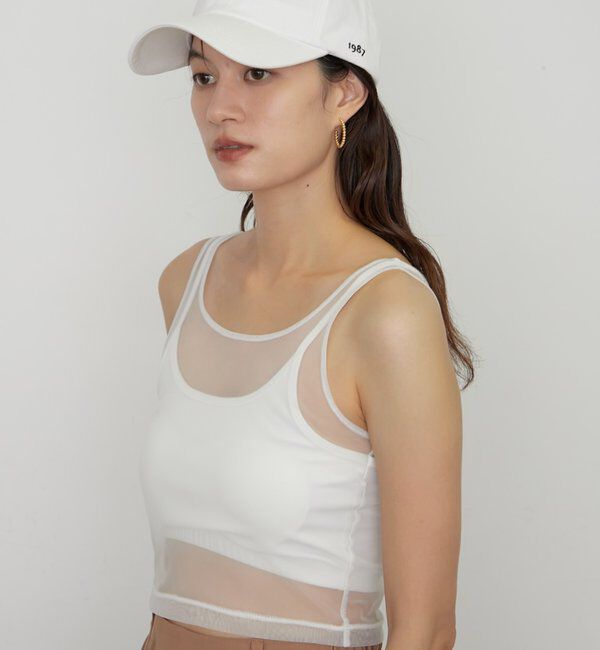  「【earthy_/アーシー】カップ付きチュールタンク」|Tシャツ・カットソー|