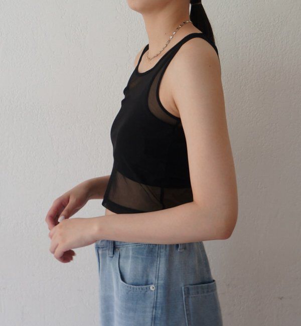  「【earthy_/アーシー】カップ付きチュールタンク」|Tシャツ・カットソー|