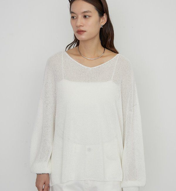  「《さらりと上品/華奢見え》【JAPAN MADE】和紙鹿子2WAYニット」|ニット・セーター|