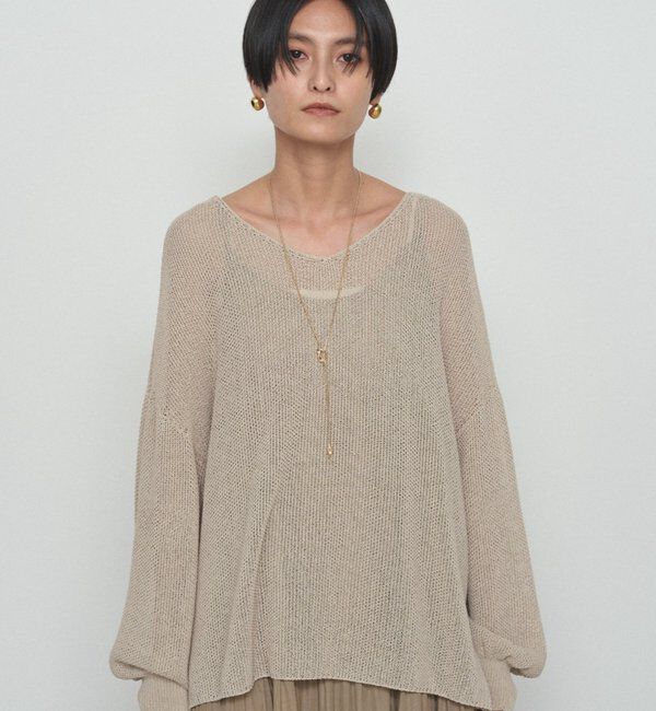  「《さらりと上品/華奢見え》【JAPAN MADE】和紙鹿子2WAYニット」|ニット・セーター|
