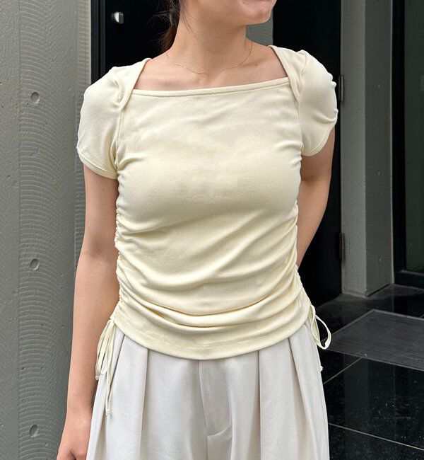  「スクエアネックドロストT」|Tシャツ・カットソー|イエロー