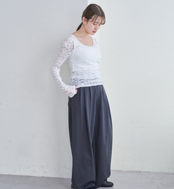  「【再入荷】レースレイヤードカットソー」|Tシャツ・カットソー|