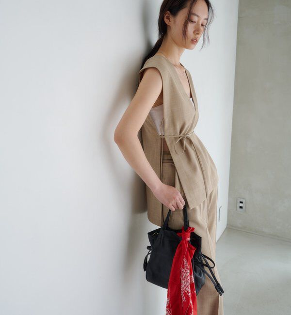  「【再入荷】レザー巾着ショルダーバッグ」|トートバッグ|