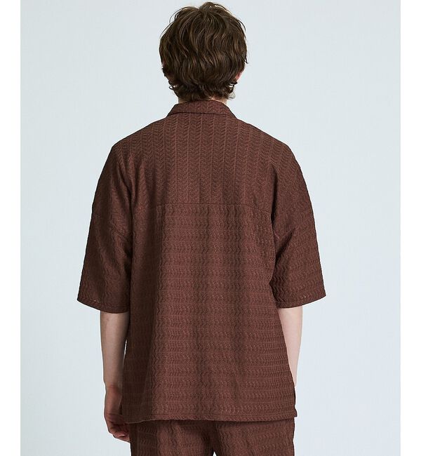 ABAHOUSE「【セットアップ対応】ジオメトリックジャカード オープンカラーシャツ / オーバー」|シャツ・ブラウス|