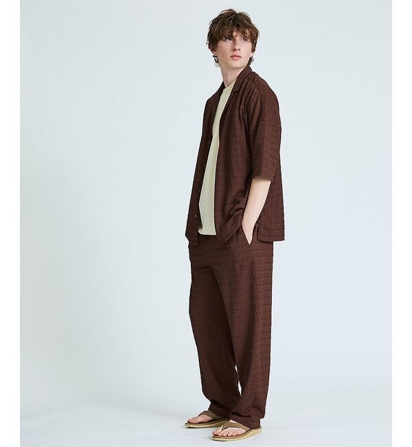 ABAHOUSE「【セットアップ対応】ジオメトリックジャカード オープンカラーシャツ / オーバー」|シャツ・ブラウス|