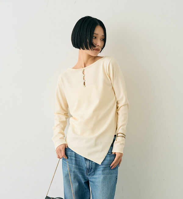 Rouge vif「【一部店舗限定】センターシーム ボートネックニットプルオーバー」|ニット・セーター|