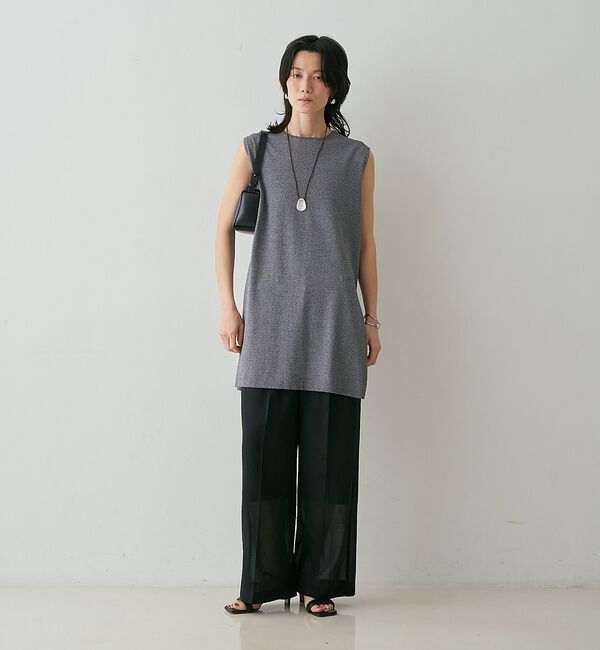 qualite「【接触冷感・セットアップ対応】レーヨンストレッチニットチュニック」|ワンピース|