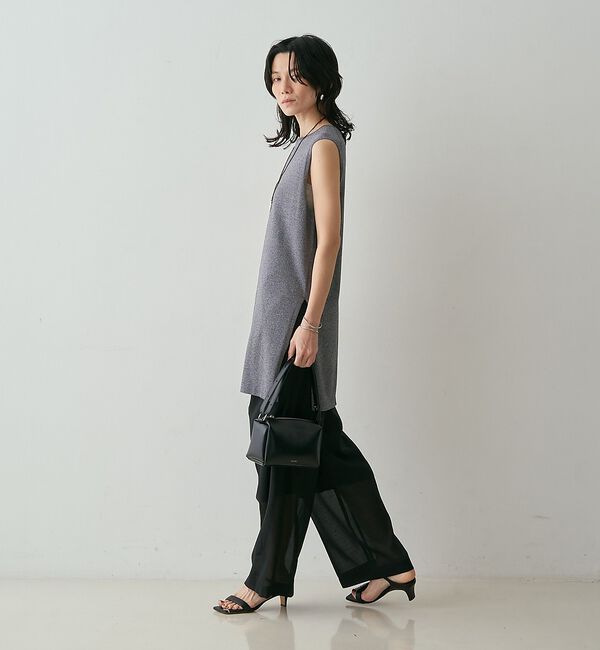 qualite「【接触冷感・セットアップ対応】レーヨンストレッチニットチュニック」|ワンピース|