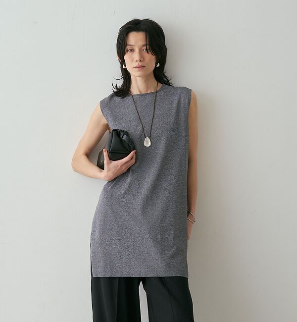 qualite「【接触冷感・セットアップ対応】レーヨンストレッチニットチュニック」|ワンピース|