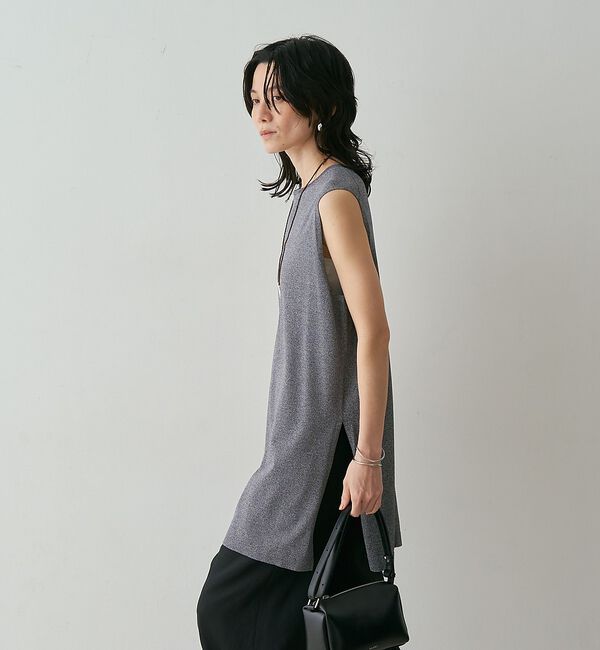 qualite「【接触冷感・セットアップ対応】レーヨンストレッチニットチュニック」|ワンピース|