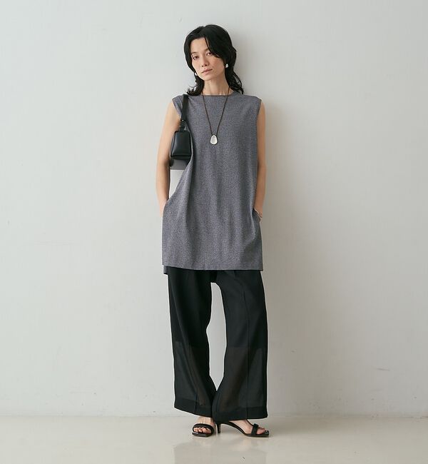 qualite「【接触冷感・セットアップ対応】レーヨンストレッチニットチュニック」|ワンピース|