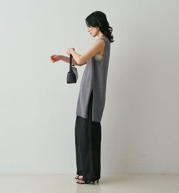 qualite「【接触冷感・セットアップ対応】レーヨンストレッチニットチュニック」|ワンピース|