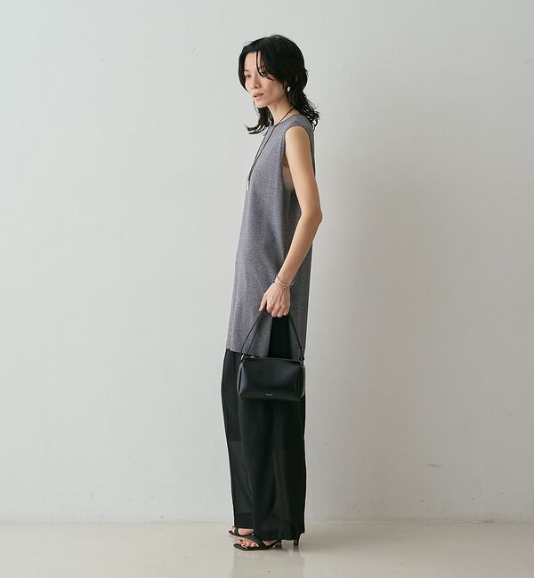 qualite「【接触冷感・セットアップ対応】レーヨンストレッチニットチュニック」|ワンピース|