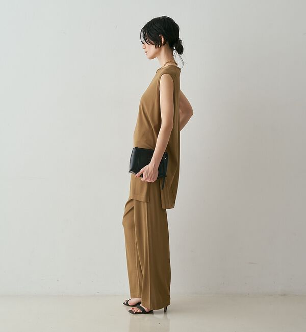 qualite「【接触冷感・セットアップ対応】レーヨンストレッチニットチュニック」|ワンピース|
