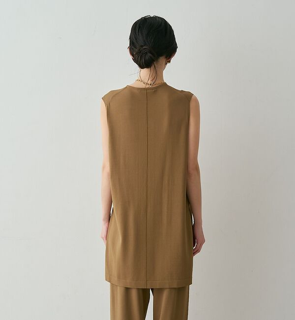 qualite「【接触冷感・セットアップ対応】レーヨンストレッチニットチュニック」|ワンピース|