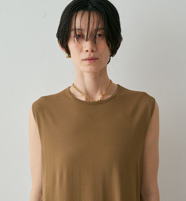 qualite「【接触冷感・セットアップ対応】レーヨンストレッチニットチュニック」|ワンピース|