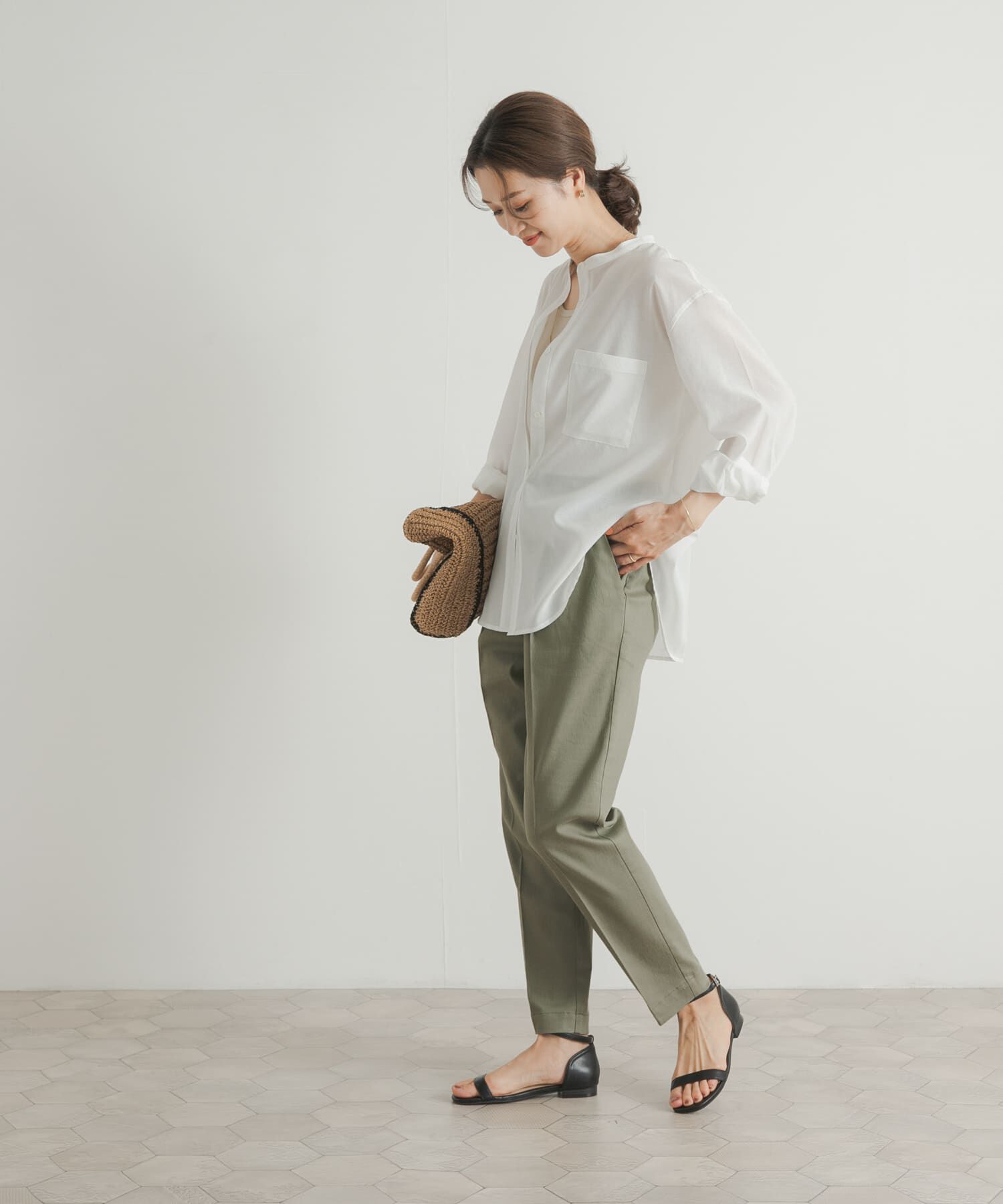 URBAN RESEARCH DOORS「リネン混テーパードイージーパンツ」|その他|