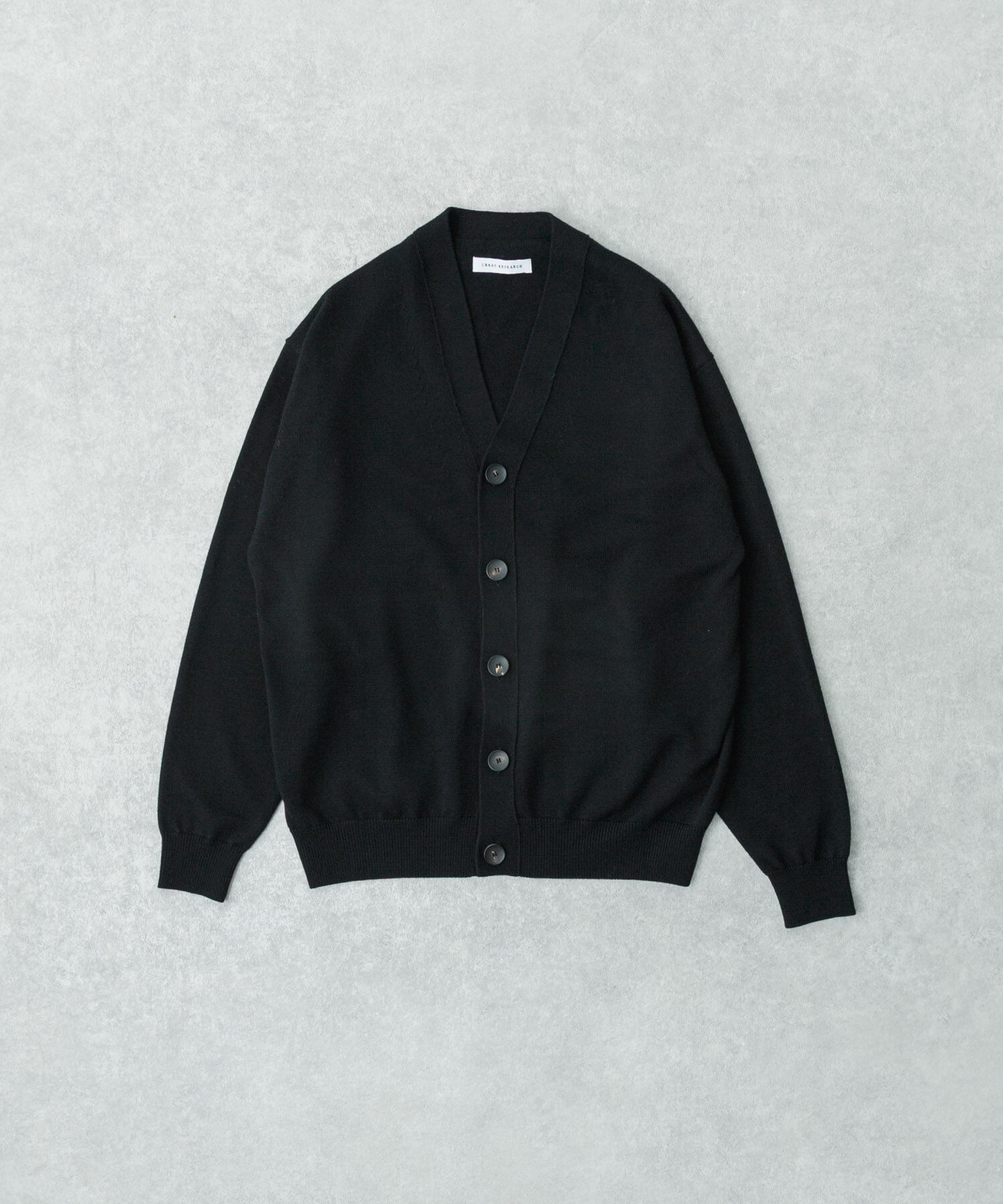 URBAN RESEARCH「CASH FEEL W/MID CARDIGAN」|カーディガン|ブラック