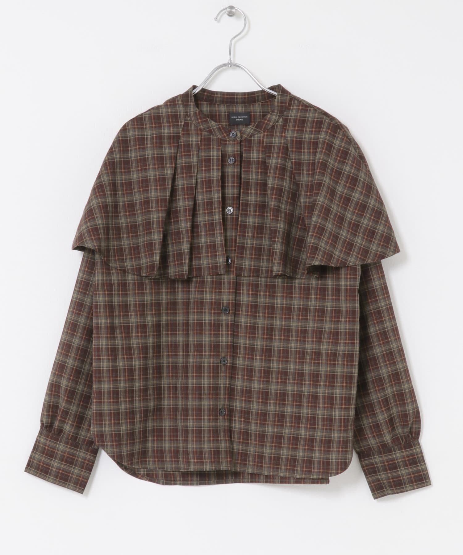 URBAN RESEARCH DOORS「チェックケープフリルブラウス」|シャツ・ブラウス|