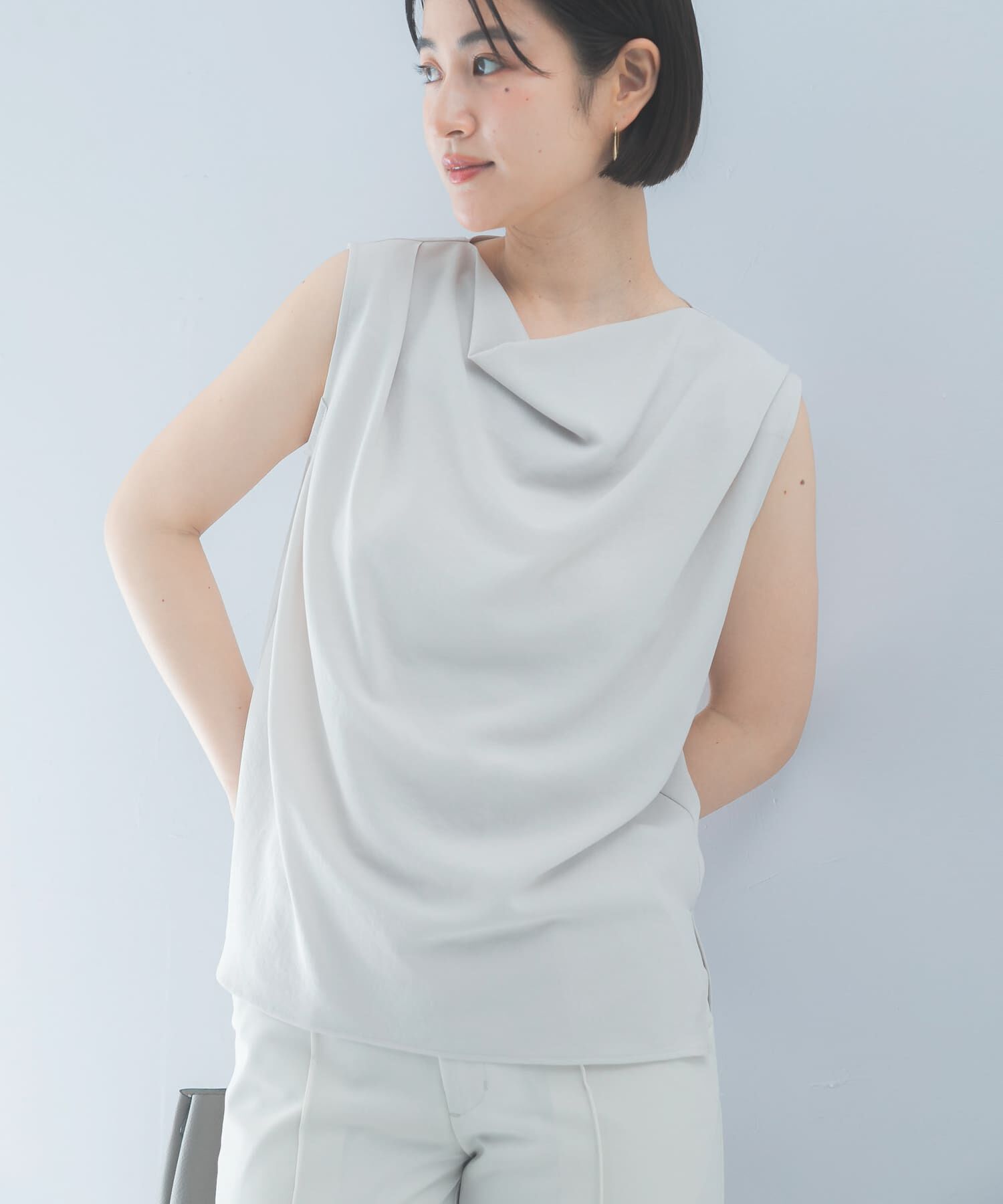 URBAN RESEARCH ROSSO「クールタッチ 防シワドレープブラウス」|シャツ・ブラウス|