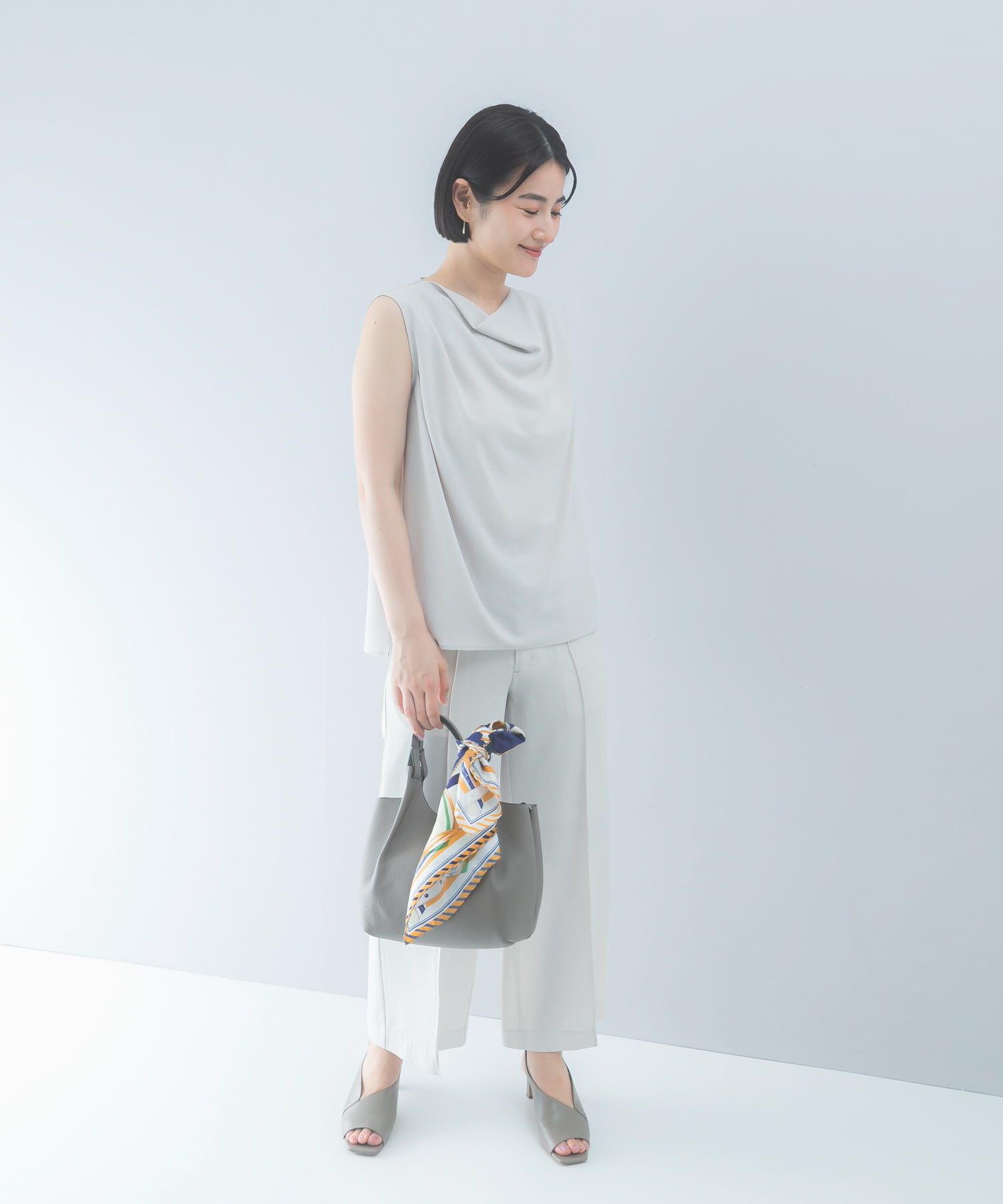 URBAN RESEARCH ROSSO「クールタッチ 防シワドレープブラウス」|シャツ・ブラウス|