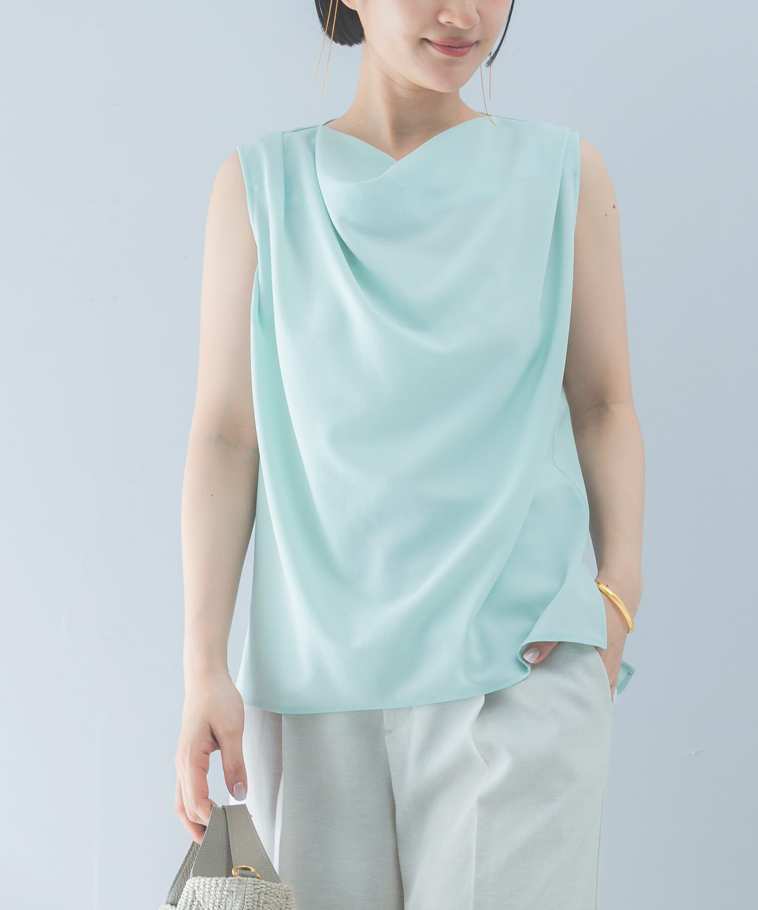 URBAN RESEARCH ROSSO「クールタッチ 防シワドレープブラウス」|シャツ・ブラウス|
