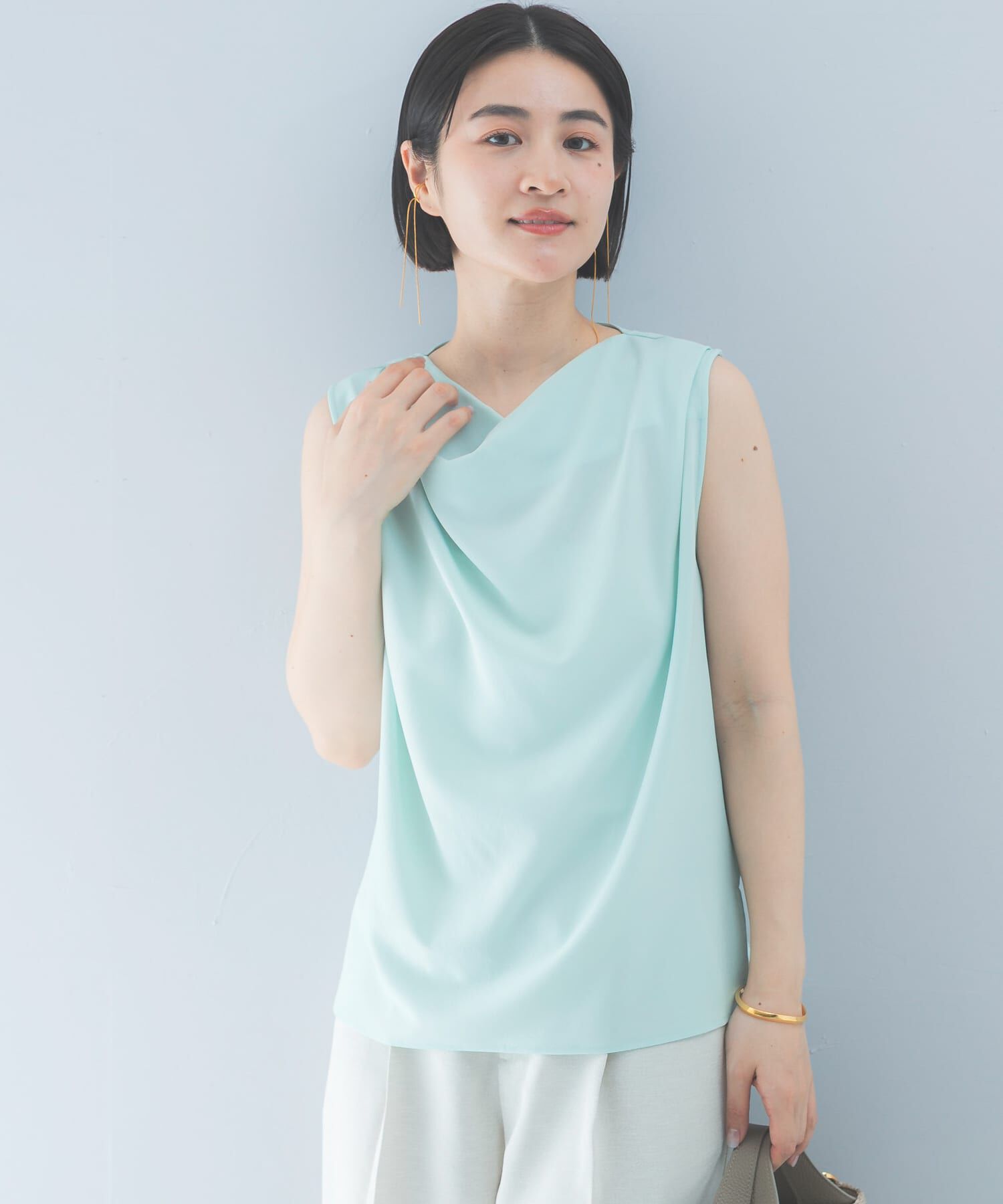 URBAN RESEARCH ROSSO「クールタッチ 防シワドレープブラウス」|シャツ・ブラウス|