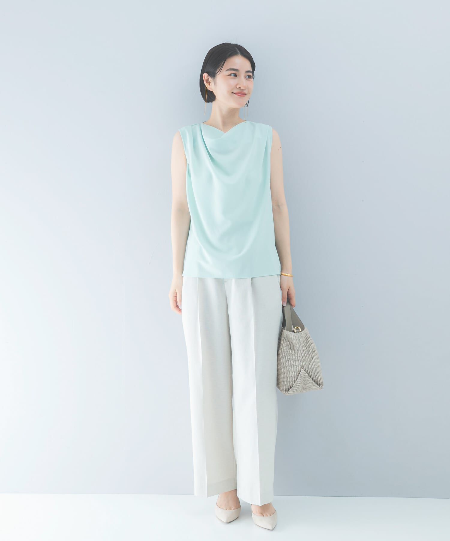 URBAN RESEARCH ROSSO「クールタッチ 防シワドレープブラウス」|シャツ・ブラウス|
