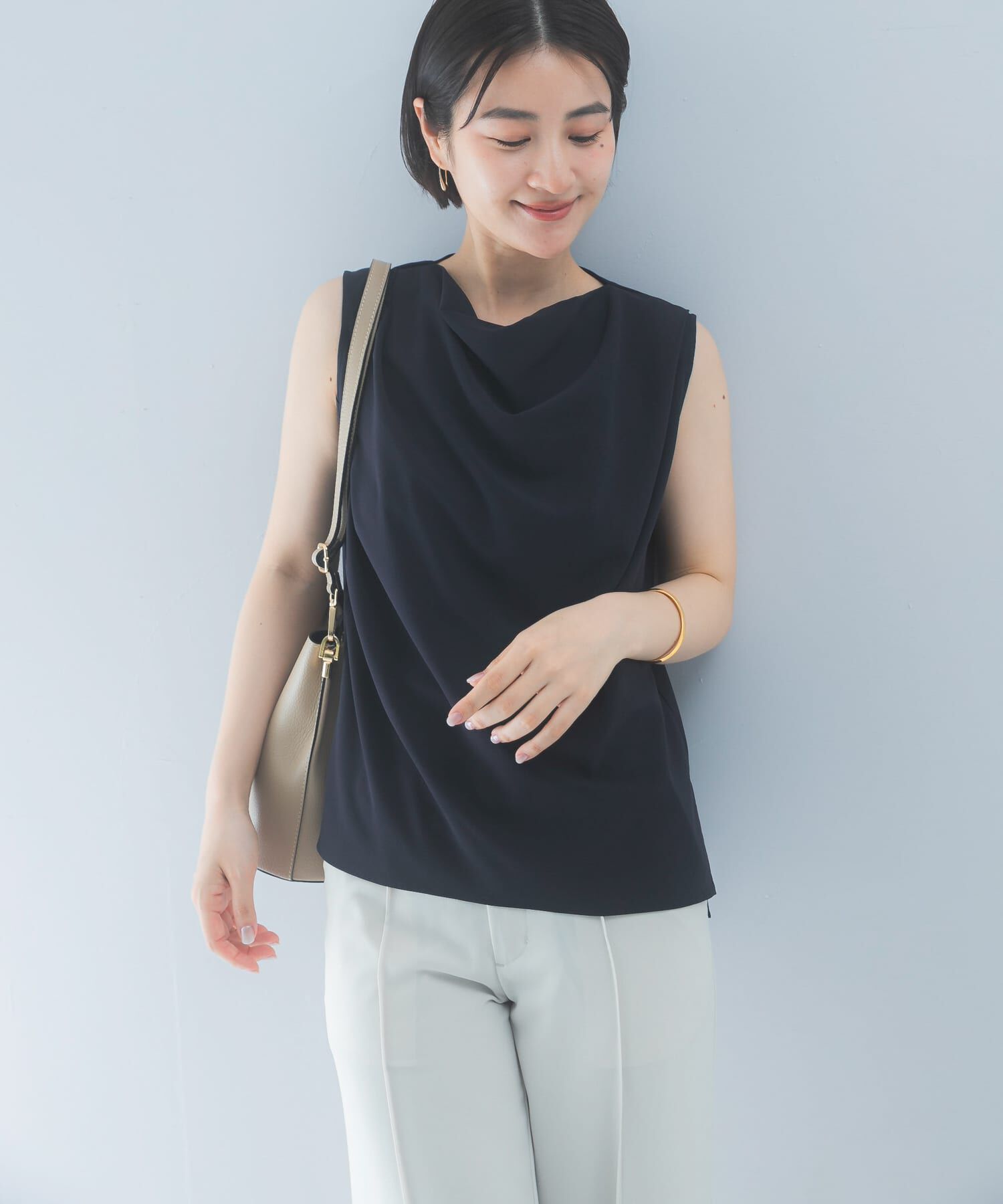URBAN RESEARCH ROSSO「クールタッチ 防シワドレープブラウス」|シャツ・ブラウス|