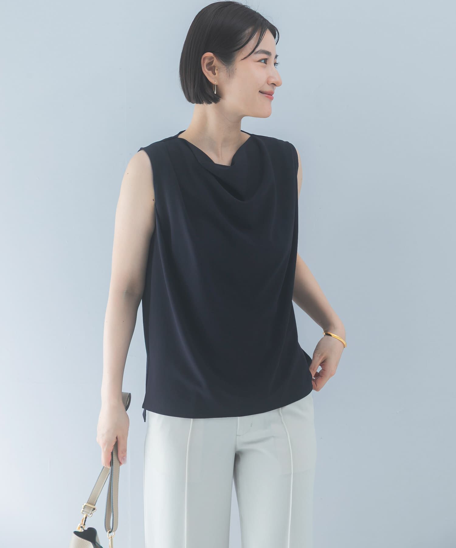 URBAN RESEARCH ROSSO「クールタッチ 防シワドレープブラウス」|シャツ・ブラウス|