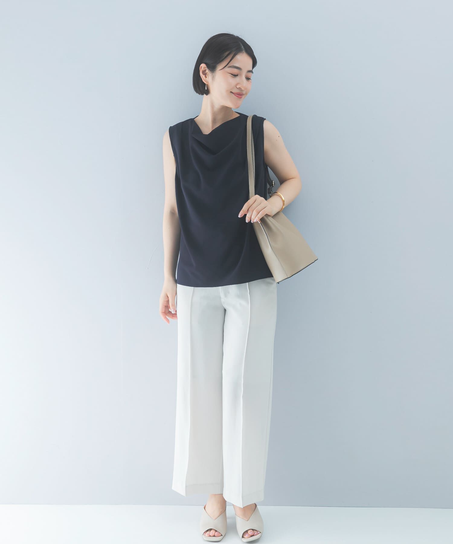 URBAN RESEARCH ROSSO「クールタッチ 防シワドレープブラウス」|シャツ・ブラウス|